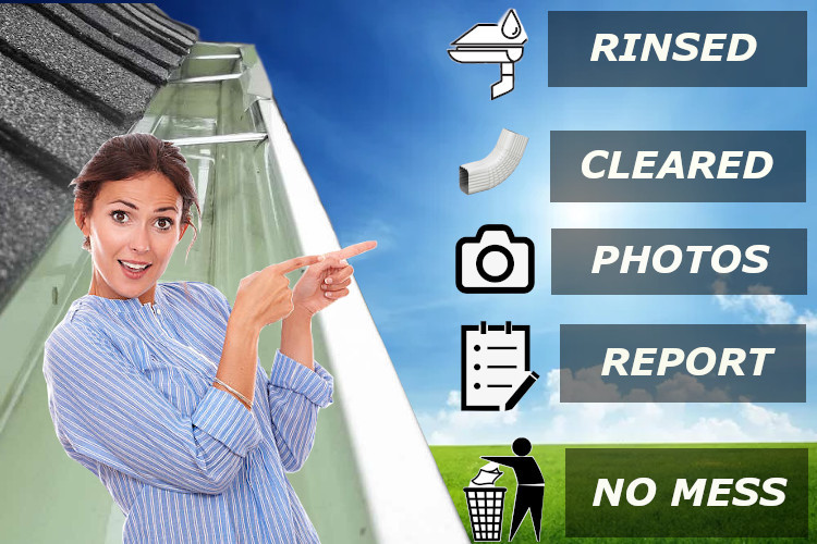 Man Cleaning Gutters in Narooma whilst a Potential Customer is making phone calls.